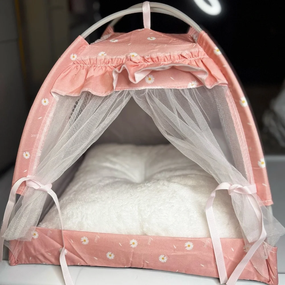 Pink Floral Pet Tent - Picture 1 of 3